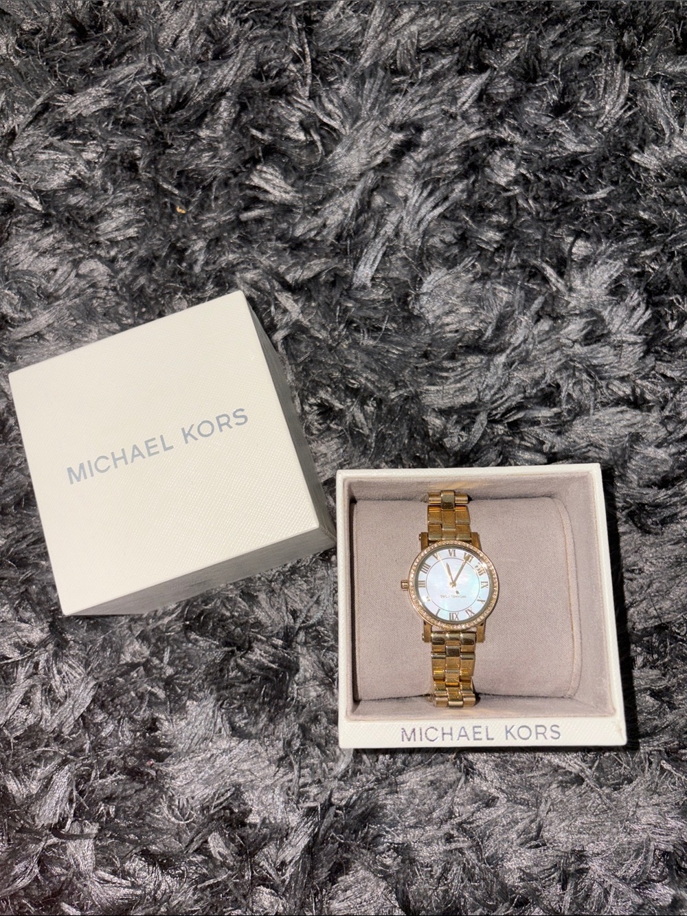 Michael Kors Gold-tone Watch with White Mother-of-Pearl Dial